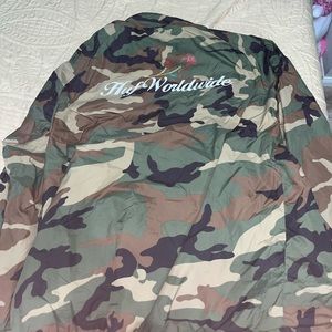 Camo button up worldwide huf jacket